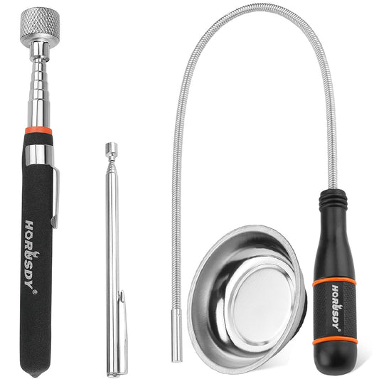 4 Pack Telescoping Magnetic Pickup Tool - Extendable Magnetic Pick Up Tools，Flexible Bendable Spring Magnet Stick